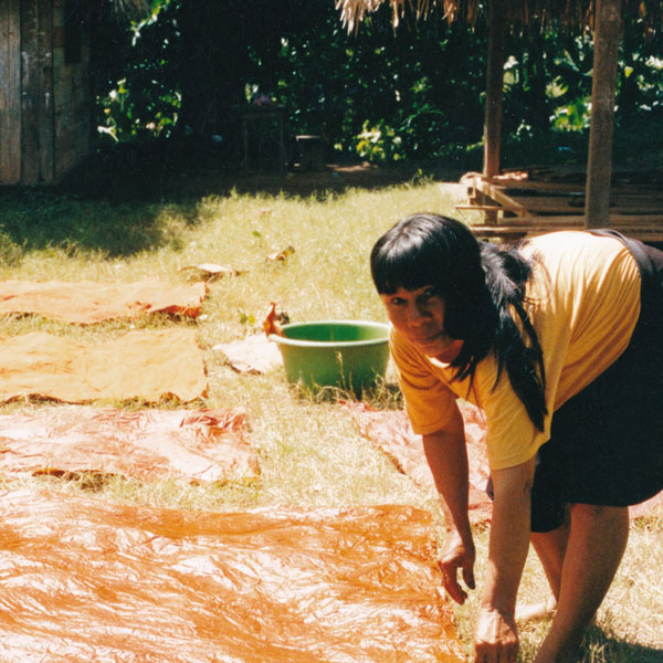 茶色の泥染めの工程3 シピボ族の泥染め-アマゾン屋-